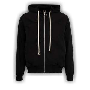 Rick Owens Zip-Up Hoodie 'Black'