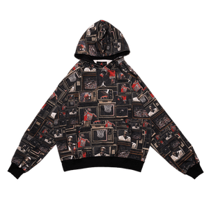 Air Jordan Brooklyn Fleece Printed Pullover Hoodie 'Black/Sail'