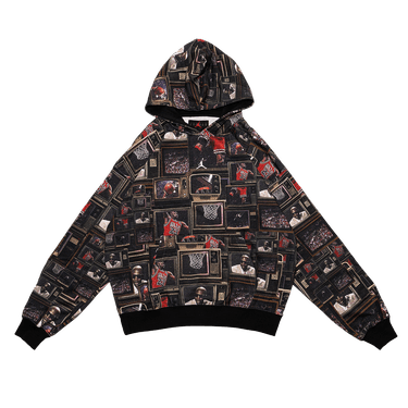Air Jordan Brooklyn Fleece Printed Pullover Hoodie 'Black/Sail'