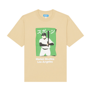 Market Illustrated Baseball T-Shirt 'Oat Milk'