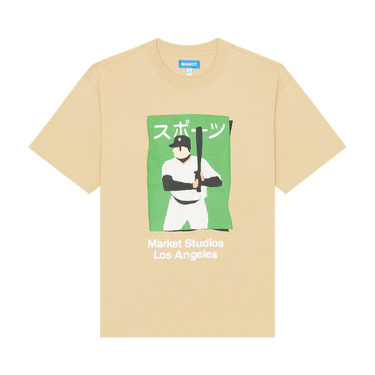 Market Illustrated Baseball T-Shirt 'Oat Milk'