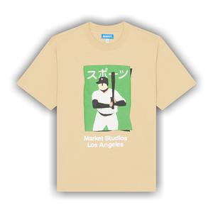 Market Illustrated Baseball T-Shirt 'Oat Milk'