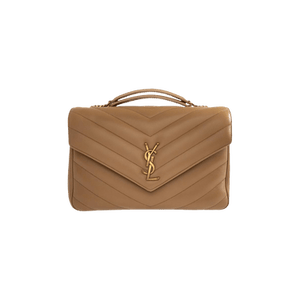 Saint Laurent Loulou Foldover Top Large Shoulder Bag 'Natural Tan'