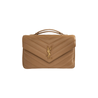 Saint Laurent Loulou Foldover Top Large Shoulder Bag 'Natural Tan'