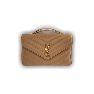 Saint Laurent Loulou Foldover Top Large Shoulder Bag 'Natural Tan'