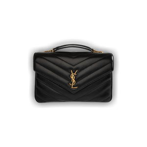 Saint Laurent Loulou Foldover Top Large Shoulder Bag 'Black'