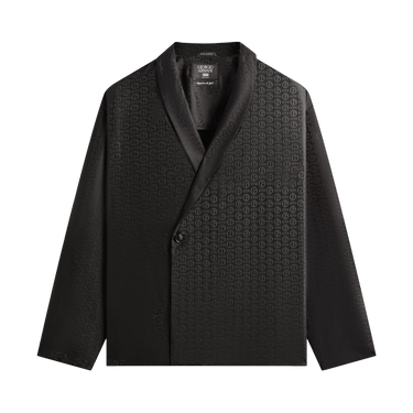 Kith x Giorgio Armani Monogram Long Sleeve Thompson Crossover Shirt 'Black'
