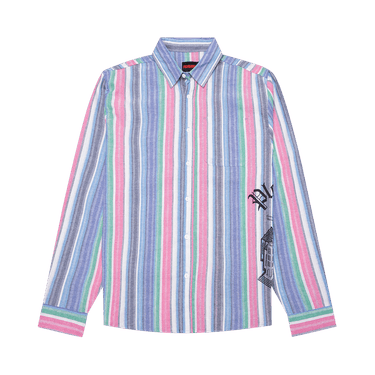 Pleasures Chapel Long-Sleeve Button Up Shirt 'Blue'