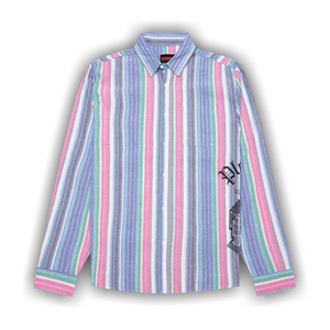 Pleasures Chapel Long-Sleeve Button Up Shirt 'Blue'