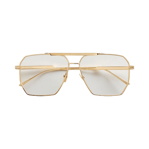 Bottega Veneta Geometric Aviator Glasses 'Gold/Transparent'