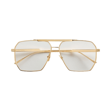 Bottega Veneta Geometric Aviator Glasses 'Gold/Transparent'