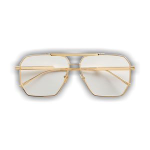 Bottega Veneta Geometric Aviator Glasses 'Gold/Transparent'