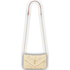 Saint Laurent Small Pouch On Chain 'Pale Brown/Brick'