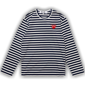 Comme des Garçons PLAY Metalstone Stripe Tee 'Navy/White'