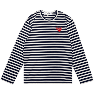 Comme des Garçons PLAY Metalstone Stripe Tee 'Navy/White'