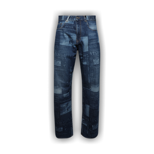 Palm Angels Patterned Wide Leg Jeans 'Medium Blue'