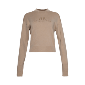 Balenciaga Cropped Sweater 'Beige/Dark Beige'