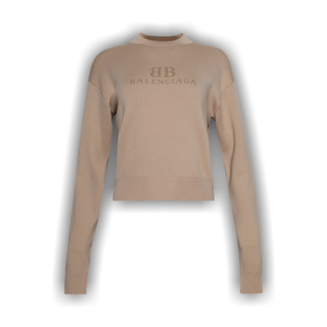 Balenciaga Cropped Sweater 'Beige/Dark Beige'