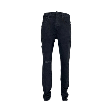 PURPLE BRAND Knee Slit Rinse Slim Denim 'Black'