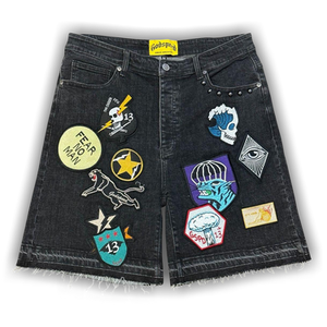 Godspeed Patchwork Denim Shorts 'Black'