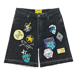 Godspeed Patchwork Denim Shorts 'Black'