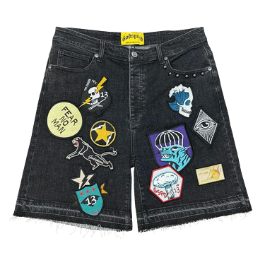 Godspeed Patchwork Denim Shorts 'Black'