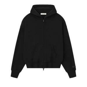 Fear of God Essentials Classic Full Zip Hoodie 'Jet Black'