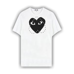 Comme des Garçons PLAY Logo Heart Print Studded Tee 'White'