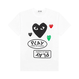 Comme des Garçons PLAY Multi Logo Heart T-Shirt 'White'