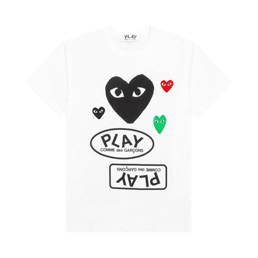 Comme des Garçons PLAY Multi Logo Heart T-Shirt 'White'