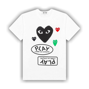 Comme des Garçons PLAY Multi Logo Heart T-Shirt 'White'