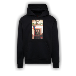 Air Jordan Jumpman Chimney Fleece Pullover Hoodie 'Black/Gym Red'