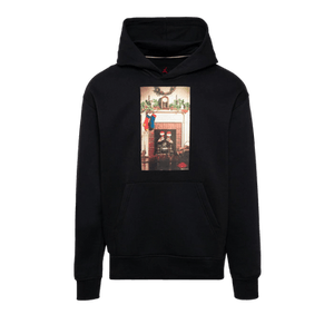 Air Jordan Jumpman Chimney Fleece Pullover Hoodie 'Black/Gym Red'