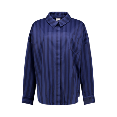 Nike Sportswear Oversized Jacquard Striped Button-Down Shirt 'Midnight Navy/Obsidian'