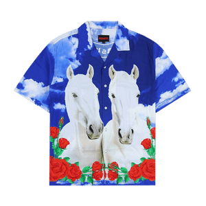Pleasures White Horse Camp Shirt 'Blue'