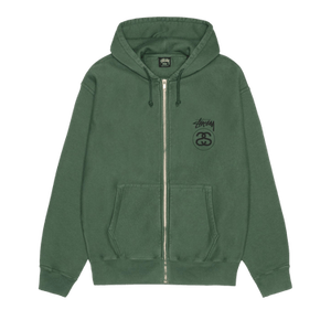 Stussy Stock Link Zip Hoodie Pigment Dyed 'Pine'