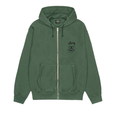 Stussy Stock Link Zip Hoodie Pigment Dyed 'Pine'