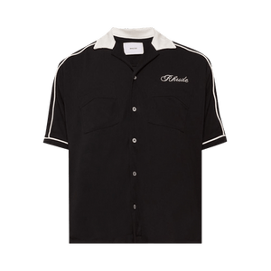 Rhude Oxford Cocktail Club Bowling Shirt 'Black/White'