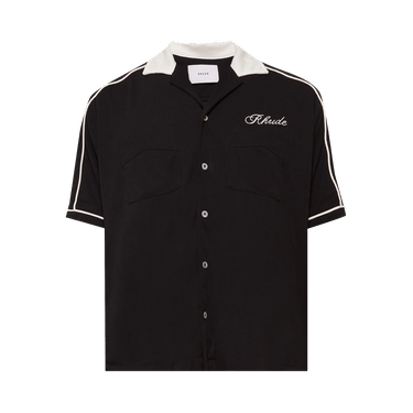 Rhude Oxford Cocktail Club Bowling Shirt 'Black/White'