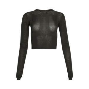 Rick Owens Slashed Long-Sleeve Cropped Sweater 'Bosco'