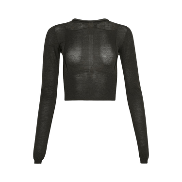 Rick Owens Slashed Long-Sleeve Cropped Sweater 'Bosco'