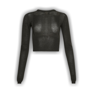 Rick Owens Slashed Long-Sleeve Cropped Sweater 'Bosco'
