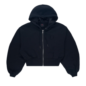 Air Jordan Zip-Up Mod Crop Hoodie 'Black/Dark Smoke Grey'