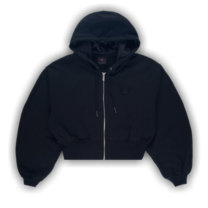 Air Jordan Zip-Up Mod Crop Hoodie 'Black/Dark Smoke Grey'
