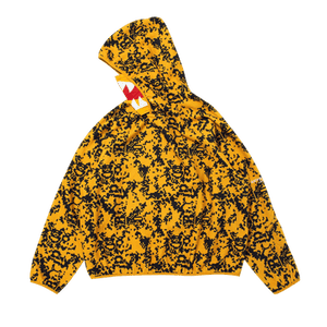 BAPE x Kazuki Pixelate Camo Shark Relaxed Fit Pullover Hoodie 'Yellow'