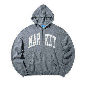 Market Classic Arc Full Zip Sweater Hoodie 'Grey'