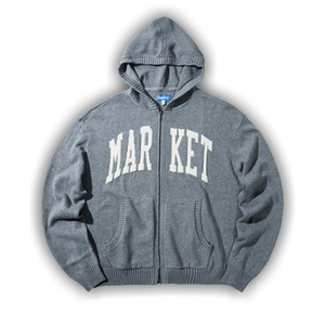 Market Classic Arc Full Zip Sweater Hoodie 'Grey'