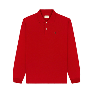 Aimé Leon Dore Long-Sleeve Crest Piqué Polo 'Equestrian Red'