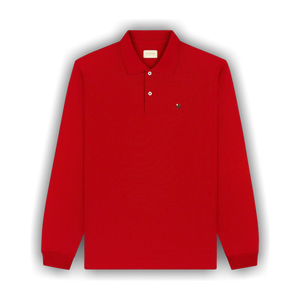 Aimé Leon Dore Long-Sleeve Crest Piqué Polo 'Equestrian Red'