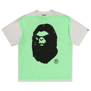 BAPE x SAINT Mxxxxxx Mad Face Handprinting Tee 'White/Green'